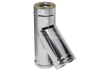 Сэндвич-тройник 135° (AISI 430/0,8мм + нерж.) Ф160х250, Ferrum HF 30-50 1