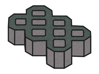 Тротуарная плитка Готика, "Экопарковка Profi", 100 мм, зеленый