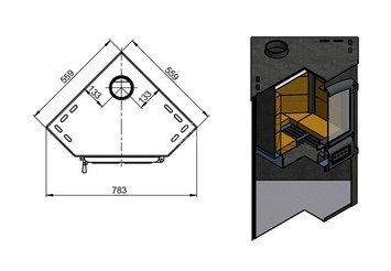 Камин ЭТНА (БКД) угловой 
