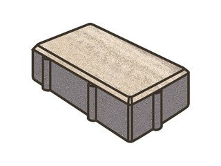 Тротуарная плитка Готика, "Брусчатка Natur", 240x120x70 мм, монохром