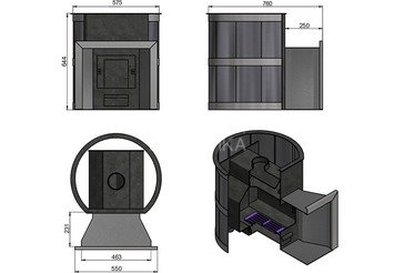 Печь ВЕЗУВИЙ газо-дровяная ЛАВА 18 (ДТ-3) 3