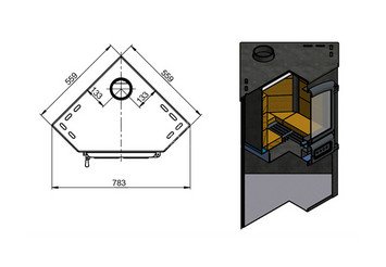 Камин ЭТНА (БКД) угловой 