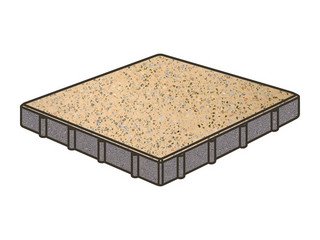 Гранитная тротуарная плитка Готика, Квадрат Granite FINO, 600x600x80, Жельтау