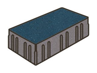 Тротуарная плитка Готика, "Скада Profi", 100 мм, синий