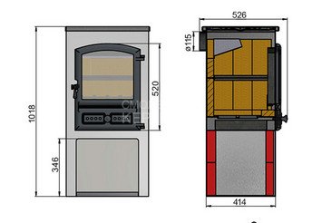 Камин ЭТНА (БКД) с плитой 