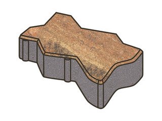 Тротуарная плитка Готика, "Зигзаг/Волна Natur", 80 мм, марс