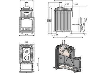 Печь для бани Эверест 24 Легкий пар (280) под обкладку 3