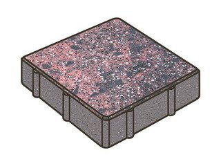 Гранитная тротуарная плитка Готика, Квадрат Granite FINO, 200x200x80, Дымовский