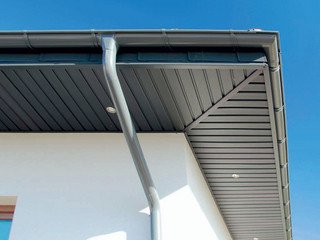 Софит ПВХ с центральной перфорацией, сплошной BUDMAT графитовый