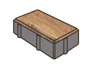 Тротуарная плитка Готика, "Брусчатка Natur", 240x120x70 мм, марс