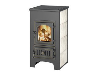 Печь-Камин ВЕЗУВИЙ ПК-01 (270) беж. 9 кВт (150 м3) Ø 115 мм