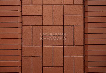 Брусчатка тёмно-красная ЛСР «Эдинбург» бордюр 0,51NF 3