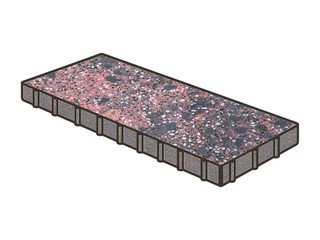 Гранитная тротуарная плитка Готика, Плита Granite FINO, 900x300x100, Дымовский