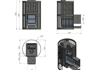 Печь чугунная для бани Везувий Ураган Стандарт 22 (ДТ-4) 3