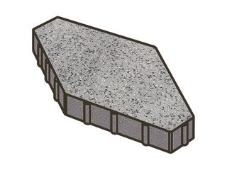 Гранитная тротуарная плитка Готика, Зарядье Granite FINO, 600x400x100, Цветок Урала