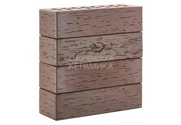 Клинкер фасадный ЛСР «Брюгге» темно-терракотовый флэш береста 4