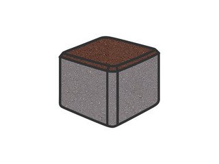 Тротуарная плитка Готика, "Куб Profi", 80x80x80 мм, красный