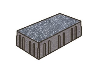 Гранитная тротуарная плитка Готика, Скада Granite FINO, 225x150x100, Суховязкий