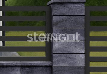 Крышка для блока заборного STEINGOT 500x200x50 мм, Графитовый камень (Stein Black) 2