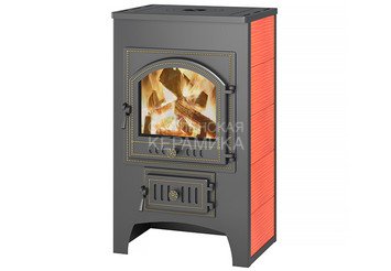 Печь-Камин ВЕЗУВИЙ ПК-01 (205) с плитой красн.12 кВт (200 м3) Ø 150 мм 1