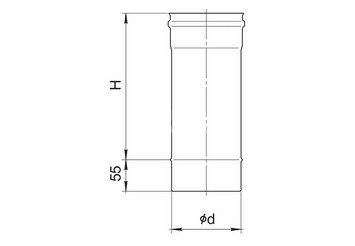 Дымоход 0,25м (430/0,8 мм) Ф180 2