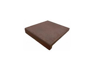 Минеральная ступень ручной формовки угловая Real Brick бордовый