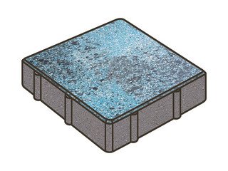 Гранитная тротуарная плитка Готика, Квадрат Granite FINO, 200x200x80, Азул Бахия