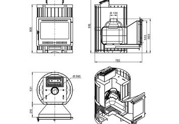 Чугунная печь для бани ЭТНА Стандарт 18 (Панорама) 
