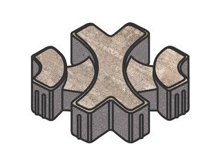 Тротуарная плитка Готика, "Эко-фантазия Natur", 80 мм, юпитер