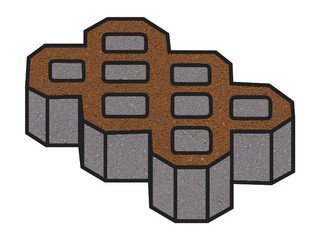 Тротуарная плитка Готика, "Экопарковка Profi", 100 мм, оранжевый