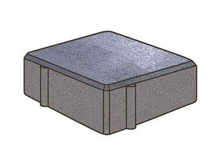 Гранитная тротуарная плитка Готика, Квадрат Granite FINO, 100x100x60, Амфиболит