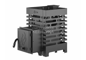 Печь для бани ASTON 12 с баком на трубе 50л Ø115 (AISI 439) (круглый) 2