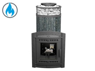 Печь банная «Атмосфера XL» Пироксенит ламель+сетка с газовой горелкой