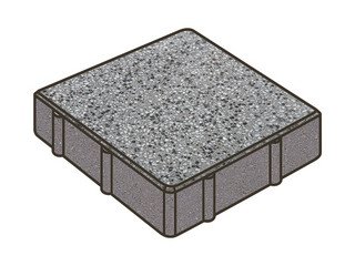 Гранитная тротуарная плитка Готика, Квадрат Granite FINO, 200x200x80, Белла Уайт