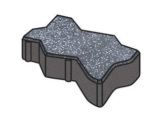 Гранитная тротуарная плитка Готика, Зигзаг/Волна Granite FINO, 60 мм, Суховязкий