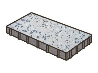 Гранитная тротуарная плитка Готика, Плита Granite FINO, 600x300x80, Грис Парга