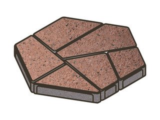 Тротуарная плитка Готика, Полигональ Premiun Gold, 893x780x80 мм, цвет Голд 15