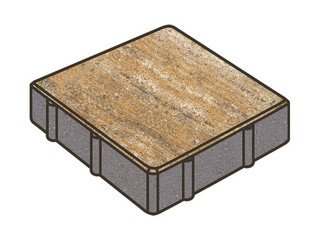 Тротуарная плитка Готика, "Квадрат Natur", 300x300x50 мм, альпин