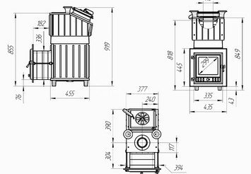 Печь чугунная для бани Технолит Гроза 24 (М) 2022 г 4