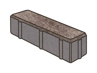 Тротуарная плитка Готика, "Брусок Natur", 80 мм, какао
