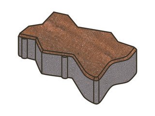 Тротуарная плитка Готика, "Зигзаг/Волна Natur", 100 мм, гавана