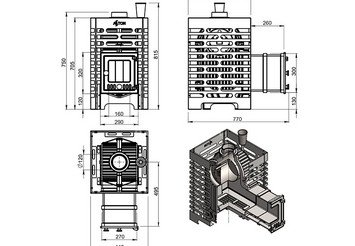 Печь для бани ASTON «Шторм 16» (ДТ-4С) Long 8