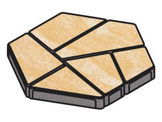 Тротуарная плитка Готика, "Полигональ Natur", 80 мм, янтарь