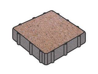 Тротуарная плитка Готика, Квадрат Premium Gold, 400x400x80 мм, цвет Голд 4