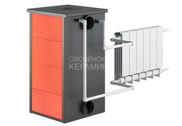 Печь-Камин ВЕЗУВИЙ ПК-01 (270) с плитой и т/о красн. 9 кВт (150 м3) Ø 115 мм 2