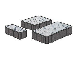 Гранитная тротуарная плитка Готика, Новый город Granite FINO, 80 мм, Грис Парга