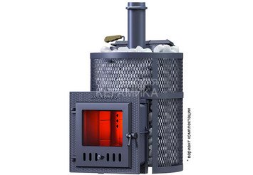 Печь чугунная для бани Технолит AVANGARD ЗК 25 (М) Ураган круглая сетка 2