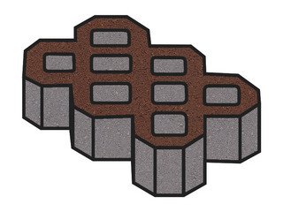 Тротуарная плитка Готика, "Экопарковка Profi", 100 мм, красный