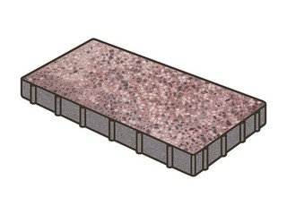 Гранитная тротуарная плитка Готика, Плита Granite FINO, 600x300x100, Сансет