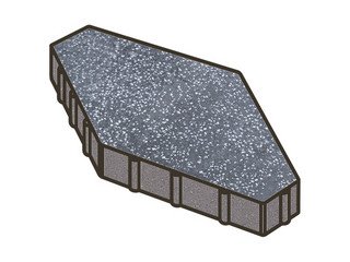 Гранитная тротуарная плитка Готика, Зарядье Granite FINO, 600x400x100, Суховязкий